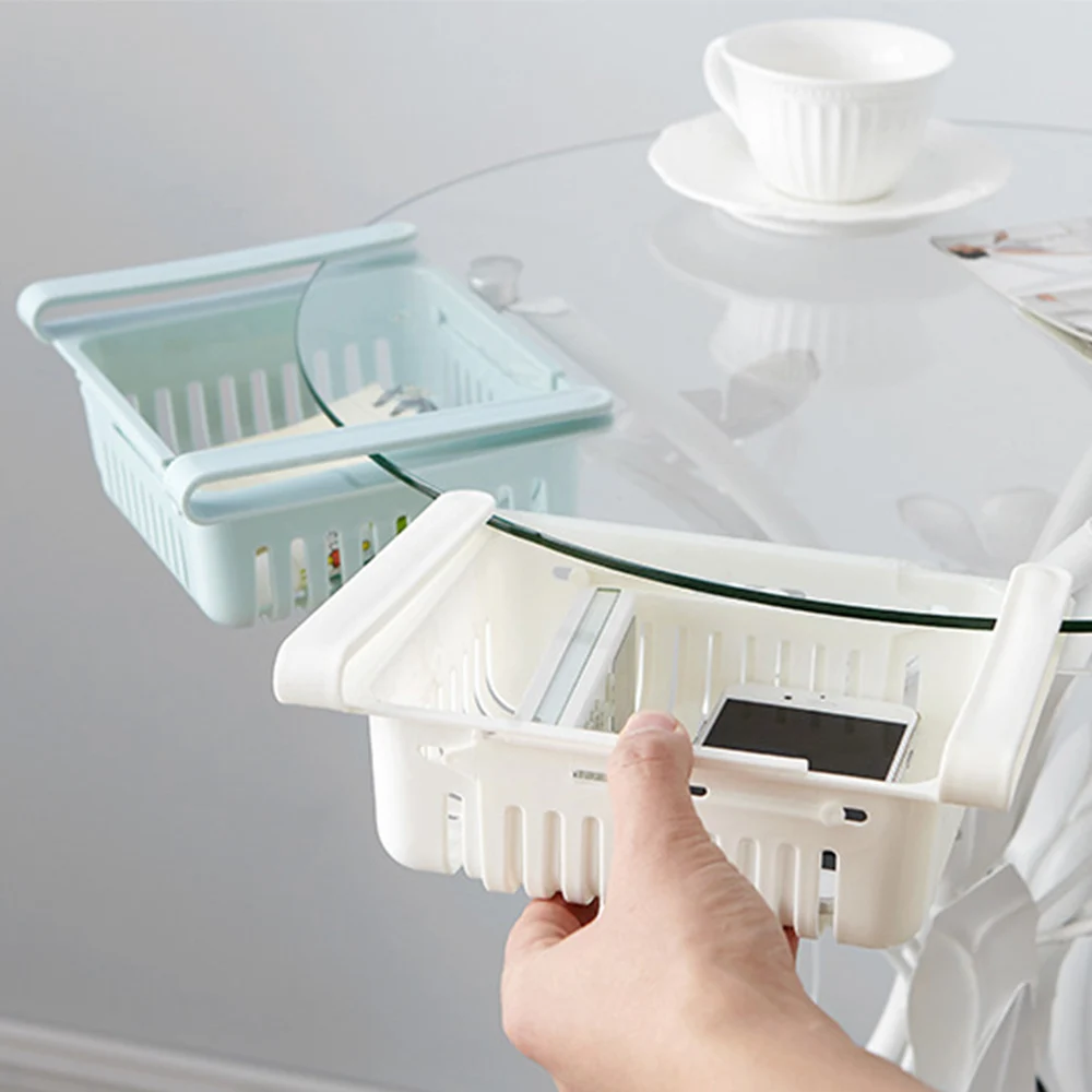 Кухонный органайзер Регулируемый зеркальный держатель выдвижной ящик экономия