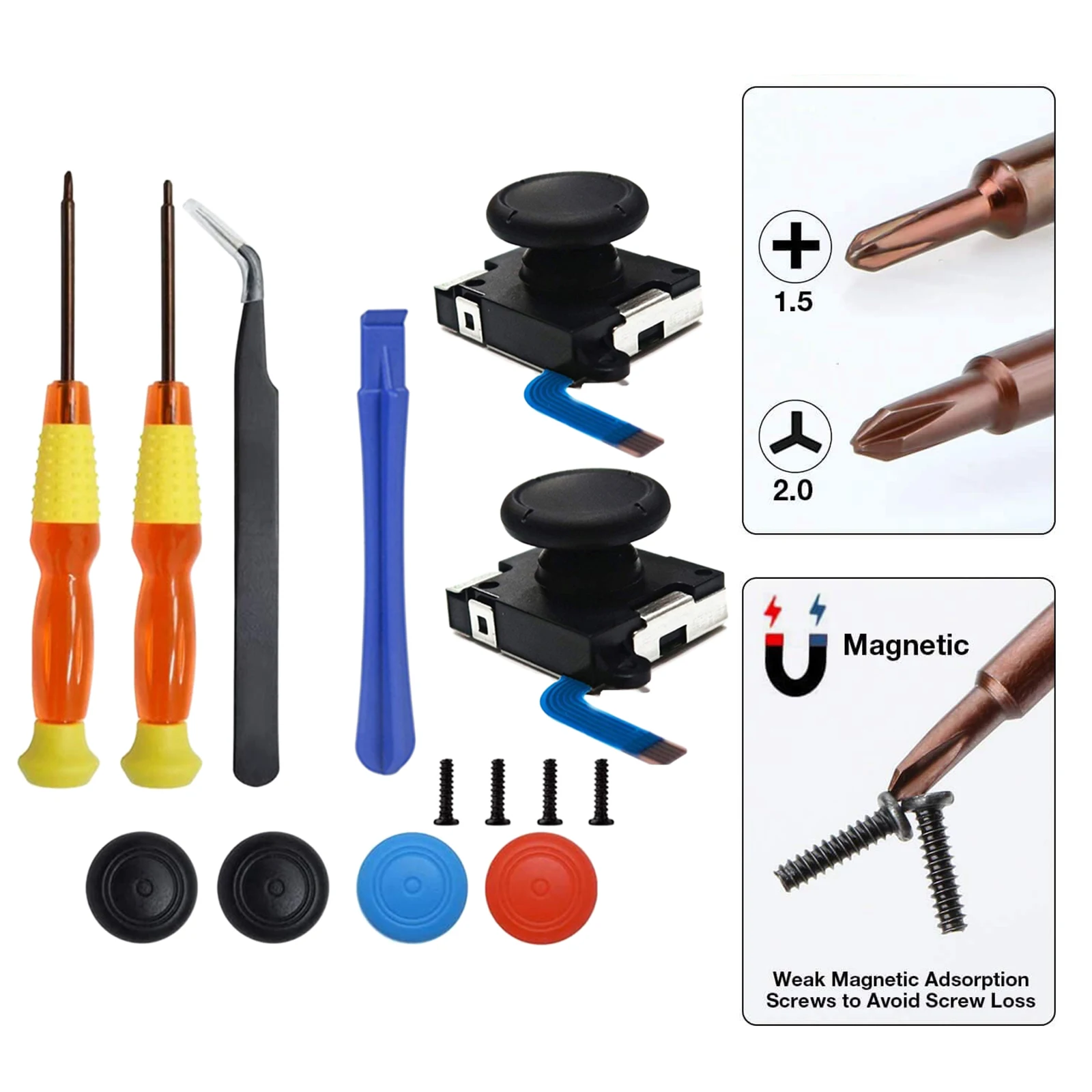 14Pcs Left/Right Joystick Thumbsticks for Nintendo Switch Joy-Con Repair Tool