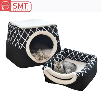 

2 In 1 Soft Pet House Dog Bed For Dogs Cats Small Animals Product Durable Dog Nest Kennel Mat Blanket Foldable Dog Cat Bed House