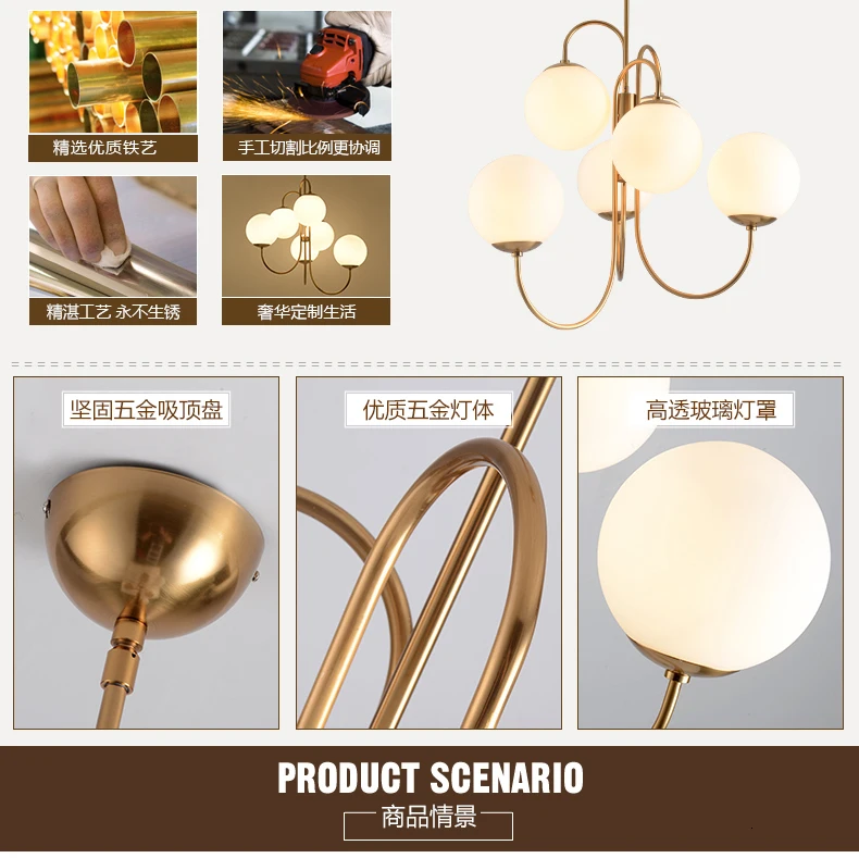 Modern Living room/Bedroom/Minimalist/Restaurant Pendant Light Nordic Clothing Decoration Glass Ball Pendant Lamp