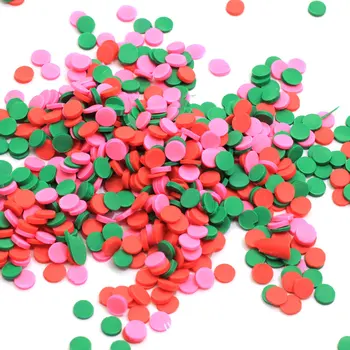 

100g Polymer Hot Clay Sprinkles for Crafts DIY Slime Making Accessories Round Shap 5mm Soft Clay Slice Nail Art Decorations