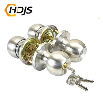 

Round door handle, stainless steel ball handle, door lock, key, bedroom, living room, bathroom for all kinds of door thickness