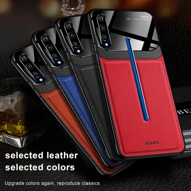 KEYSION Leather Case for VIVO IQOO Pro IQOO Neo Mirror Glass Silicone Shockproof Phone Back Cover 5