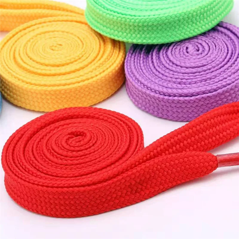 1 Pair Colourful Polyester Shoe Laces Solid Color Casual Sport Running Flat Shoelace Shoe Strings For Sneakers Sport Shoes New