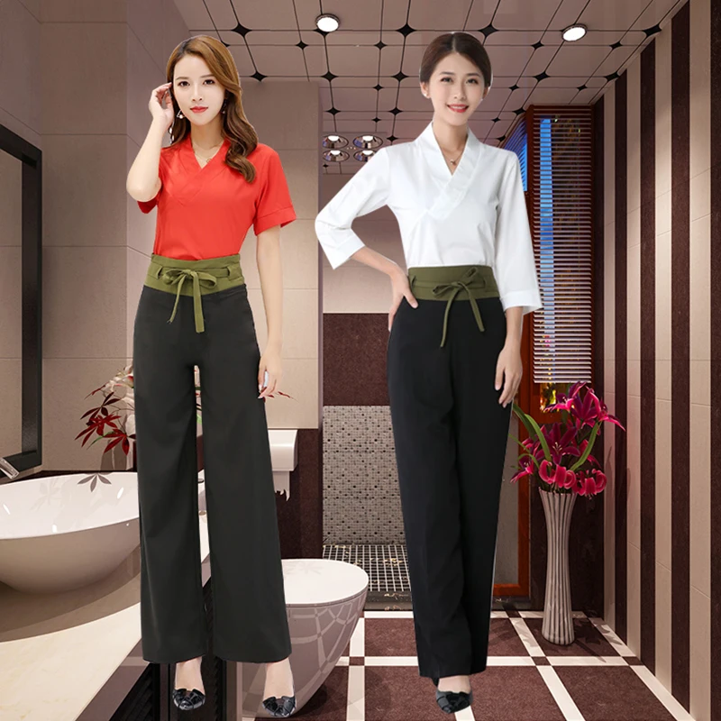 Beauty uniform white Spa uniforms salon thai clothes Fashion Slim massage health Overalls Work |