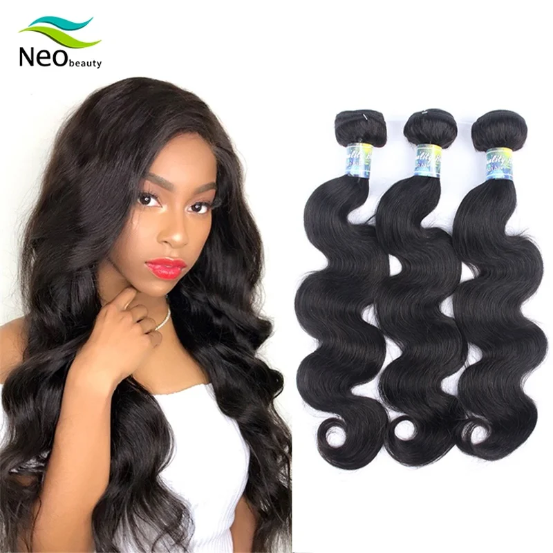 

9A Body Wave Bundles Brazilian Hair Weave 3 Bundles Free Part 100% Remy Human Hair Extensions Neobeauty Hair Vendors