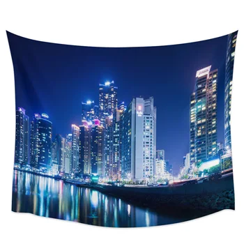 

Cityscape Business City Night View Tapestry Wall Hanging Bedroom Wall Tapestry Picnic Mat Yoga Mat Living Room Wall Decoration