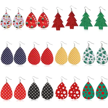 

Nightmare Before Christmas Leather Earrings Women Polka Dot Teardrop Earings 2020 Womens Ear Jewelry Party faux leather Dangles