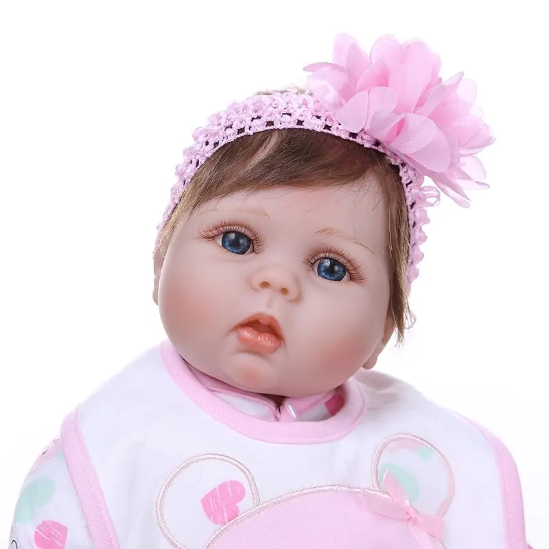 22in Reborn Doll Soft Silicone Toddler Babies Pacifier Blanket Lifelike Handmade