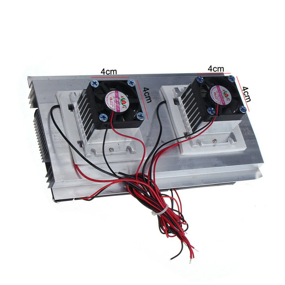 

Black-rimmed Cooling Fan 12V Cooler Silent Dual Thermoelectric Peltier