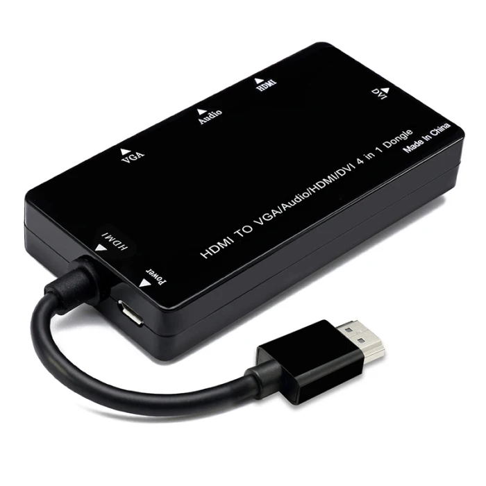 Лидер продаж HD 4-в-1 Дисплей конвертер для телевизионные проекторы с HDMI/VGA/DVI Порты