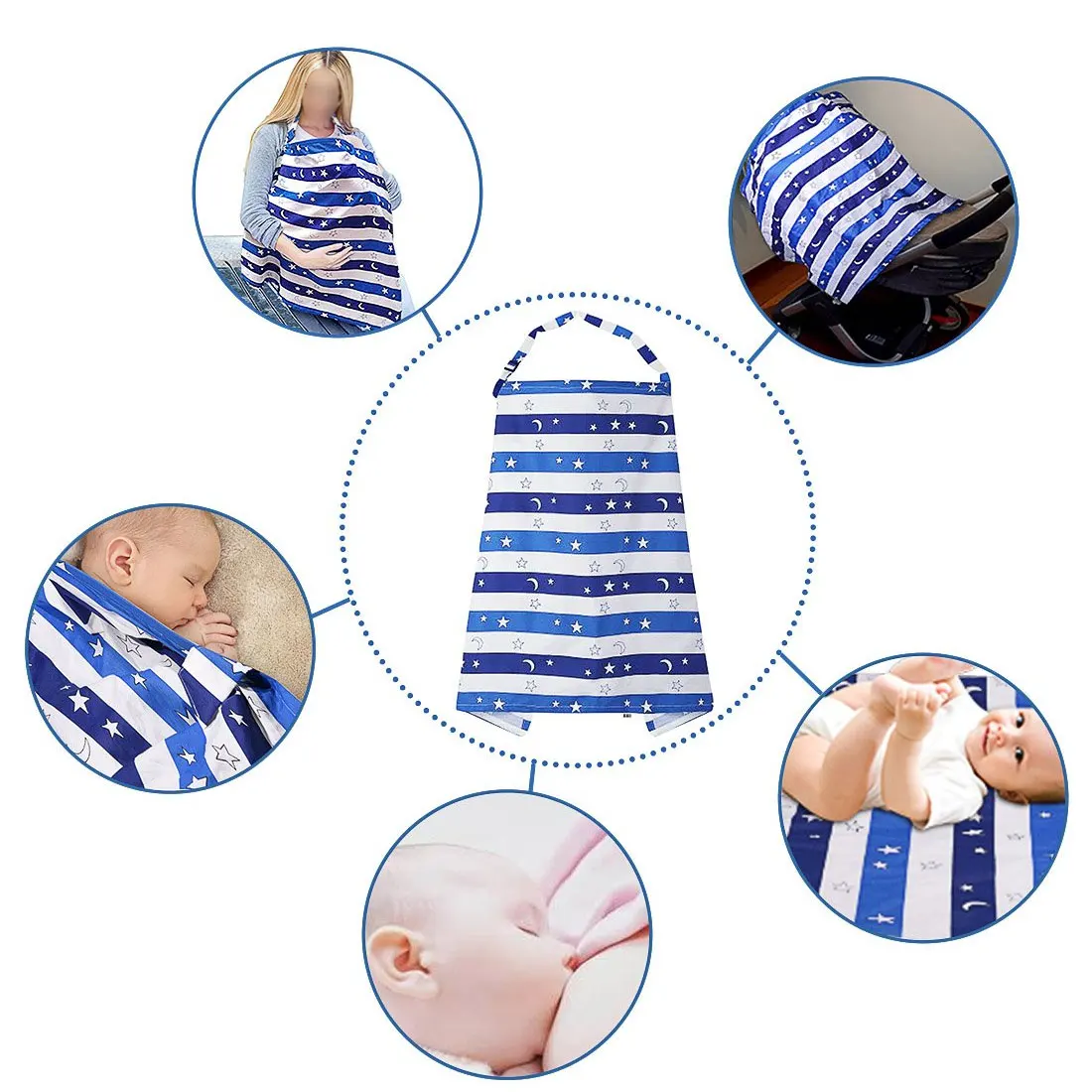 Breathable Baby Feeding Nursing Covers Mum Breastfeeding Nursing Poncho Cover Up Cotton Adjustable Neckline Cover