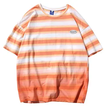 

Women Tshirt Men Classic Striped Print Tshirts Streetwear Hip Hop Gothic Punk Rock Short Sleeve Tees Shirts Men Summer Tops Tees