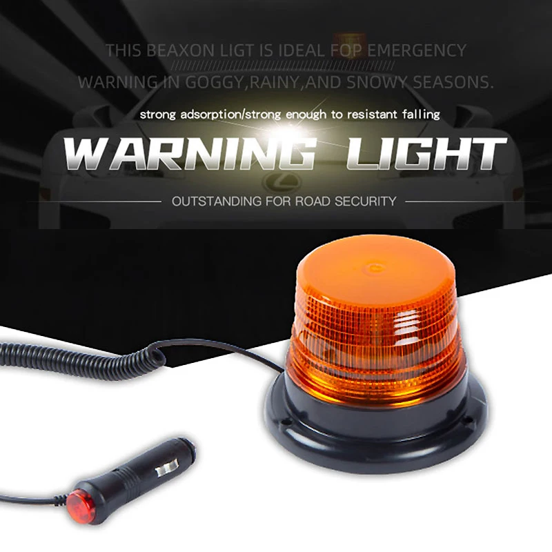 12-80V LED strobe beacon light warning flash emergency indication lamp with magnet Suitable for car SUV truck forklift