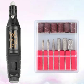 

1 Set Nail Polisher Mini Electric Nail File Professional Manicure Pedicure Kit Portable Nail Grinder Nail Art Tool AU Plug (Blac