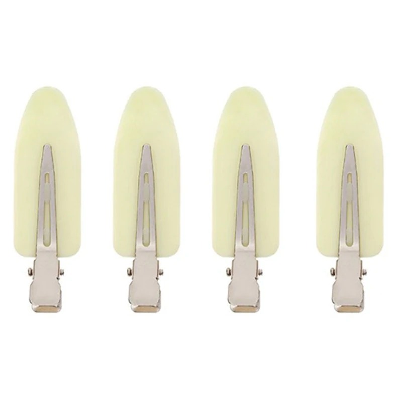 2/3/4Pcs No Bend Seamless Hair Clips Side Bangs Fix Fringe Barrette Makeup Washing Face Accessories Women Girls Styling Hairpins - Color: 06yellow 4pcs