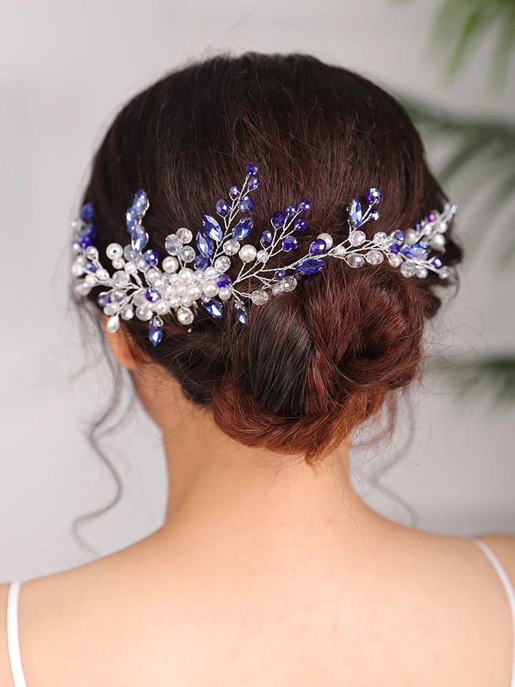 Wedding Headdress Rhinestones Hair comb Crystal Headwear Banquet party Prom Fascinators Bridal Hairpiece for women
