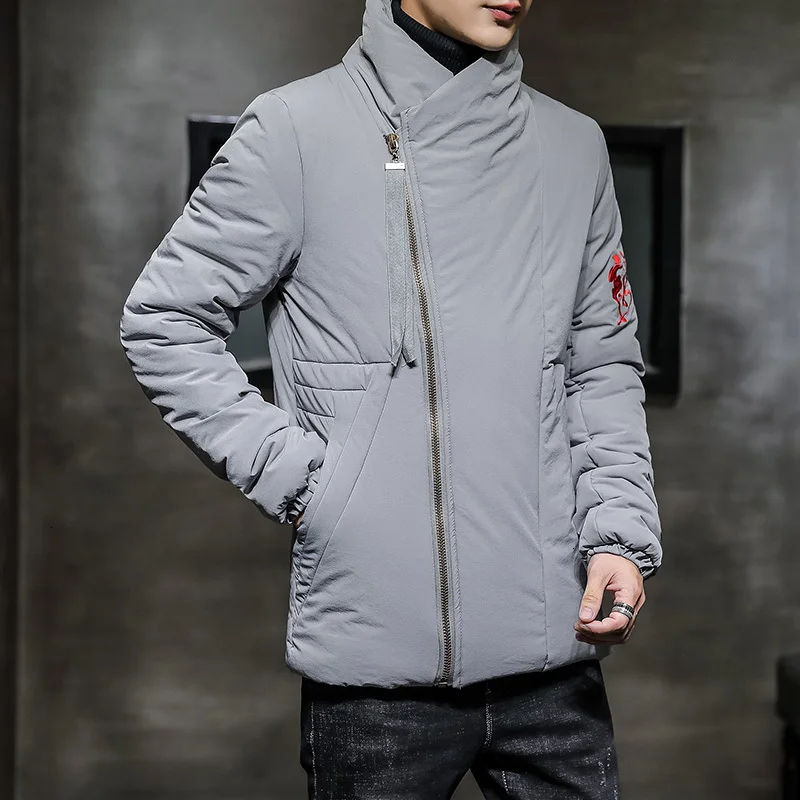 Уличная одежда с хлопковой подкладкой Winterjas Heren Casaco Masculino китайский хип-хоп куртка-бомбер на молнии с вышивкой пальто