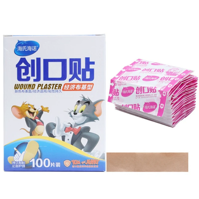 100PCs Waterproof Breathable Cute Economic Bucky Band Aid Hemostasis Adhesive Bandages First Aid Emergency Kit For Kids