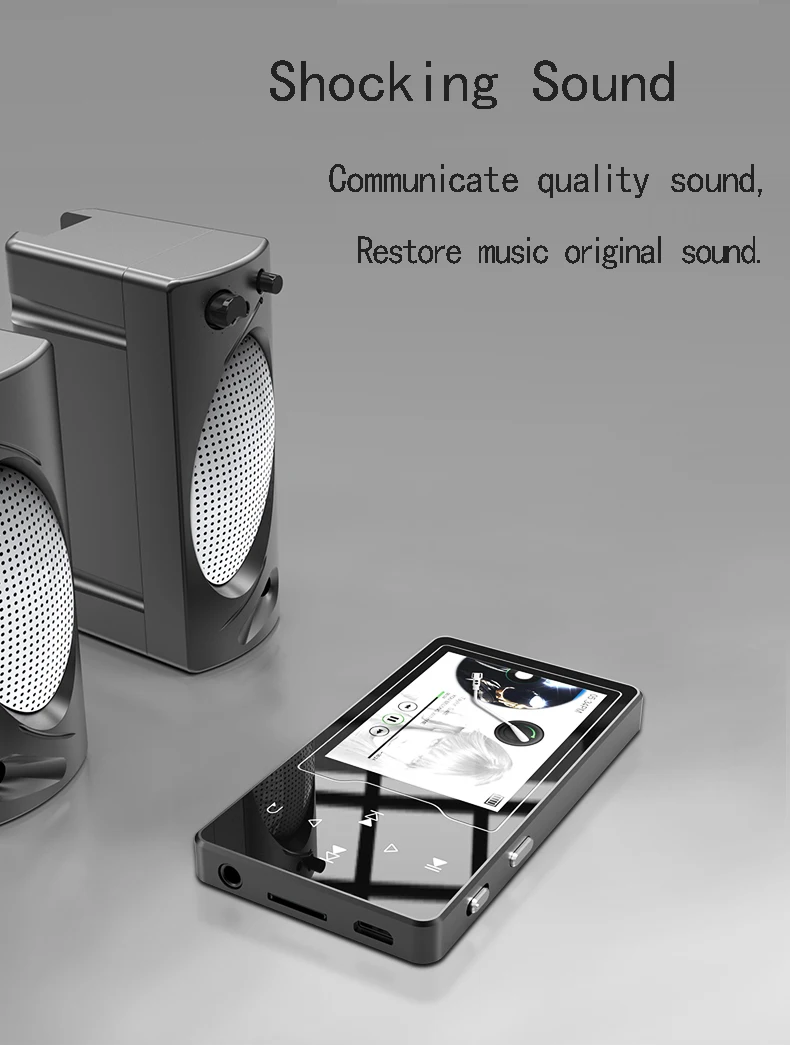 Новый HIFI MP3 плеер с Bluetooth 4 0 сенсорная кнопка встроенный динамик 2 дюймовым TFT