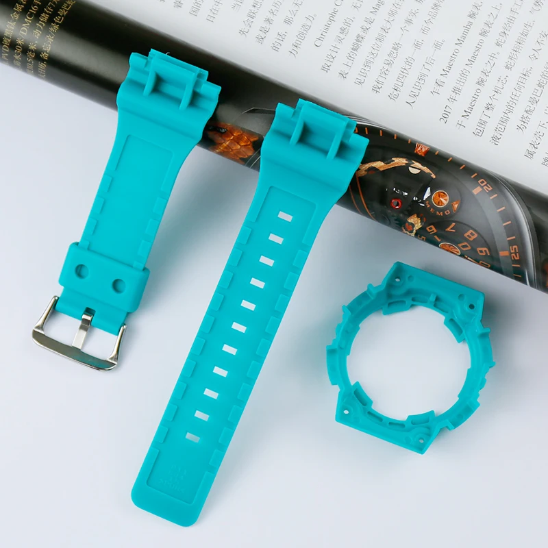 Аксессуары для часов мужской и женский спортивный силиконовый ремешок для Casio ремешок с AQS810W резиновой смолы часы с чехлом