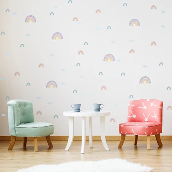 

3set Watercolor Candy Color Rainbow Wall Stickers Removable Waterproof Decals for Kids Room Kindergarten Home Decor