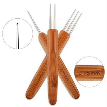 

6Pcs Mix Size 0.5Mm-0.75Mm Crochet Hook Knit Weave Yarn Craft Knitting Bamboo Sewing Needles Embroidery Tool