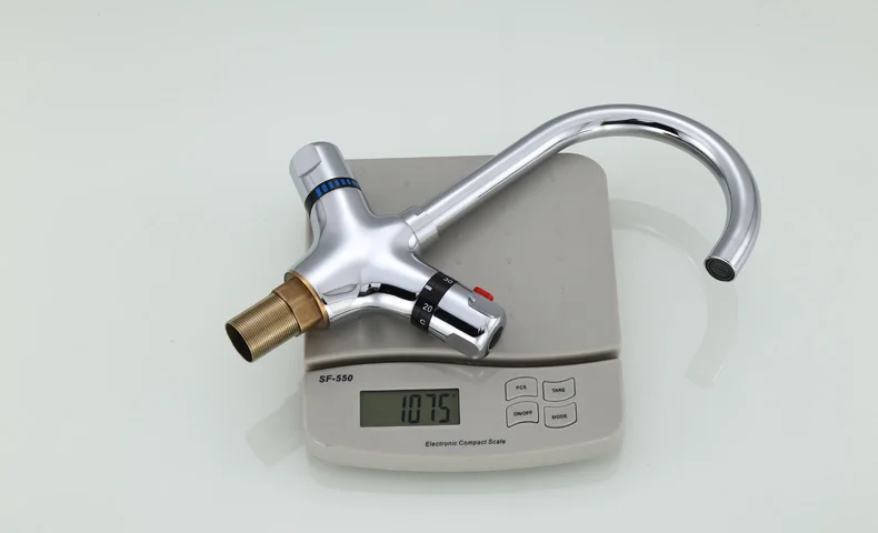 360 graus rotativo banheiro mistura deck montado latão termostática mixer