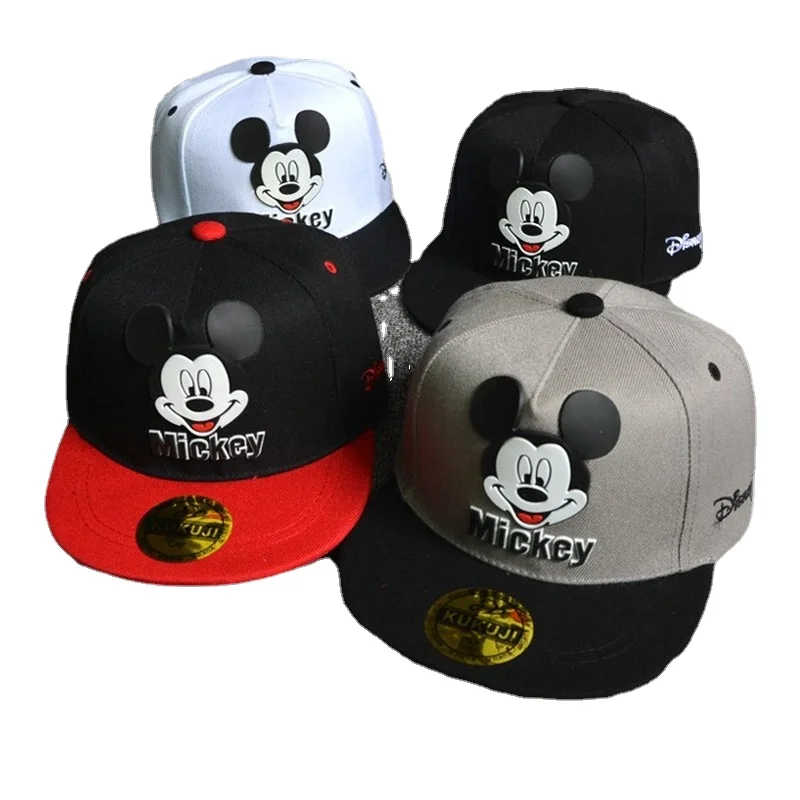 Диснеевский Микки уха бейсболки детские Snapback кепки головной убор в хип-хоп стиле