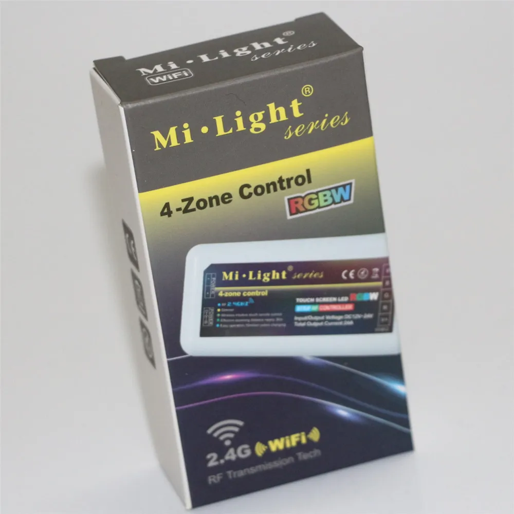 Лидер продаж с регулируемой яркостью Mi-Light Беспроводной 2,4 г 4-зоны RF Беспроводной RGBW светодиодный контроллер для гибкий 5050 Светодиодная лента RGBW/RGBWW светодиодный полосы светильник