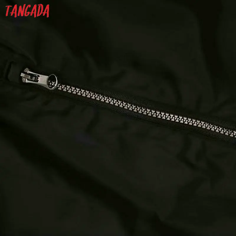 Tangada Модные Женские однотонные с капюшоном негабаритных Тренч на молнии карманы с длинным рукавом дамы ветровка эластичный пояс повседневное 4M62