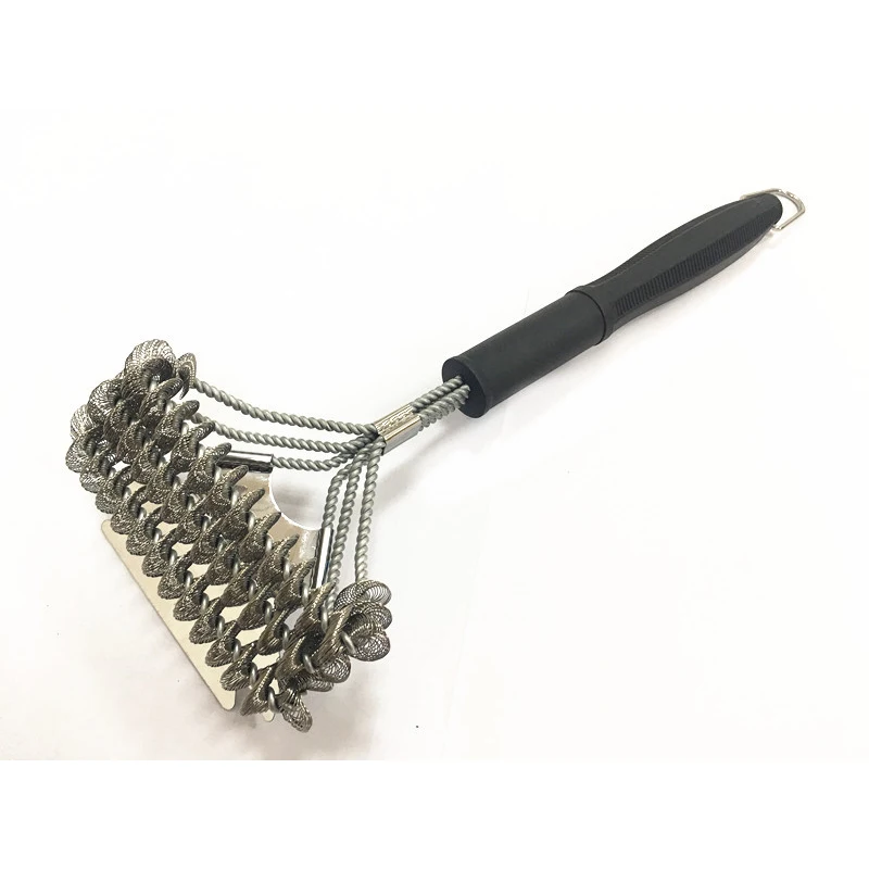 YOMDID Practical BBQ Cleaning Brush Barbecue Cleaner Three Head Spring Creative Oven Grill Cleaning Tool Brush BBQ Accessories