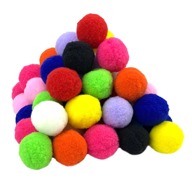 100PCS Pet Scratch Pom DIY crafts Puff Balls for Kids Cat Toy Balls Chew