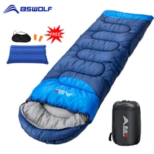 BSWOLF Camping sac de couchage ultra-léger imperméable 4 saisons enveloppe chaude sac de couchage sac de couchage pour voyage en plein air randonnée