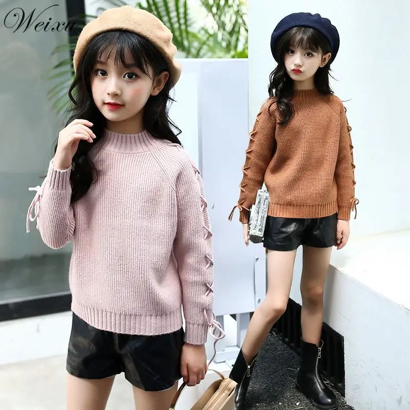 

Winter Baby Girl Clothes Kids Pink Pullover Knitted Cardigan Sweaters Children's Tiny Cottons Sweater for Girl 5 7 8 12 14 Years
