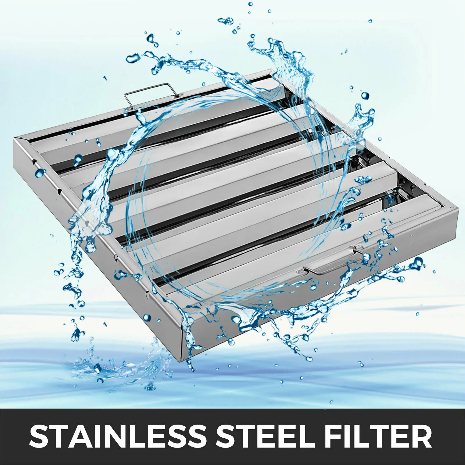 VEVOR 4/5 Slot Commercial Hood Filter Grease Baffle w/ Handle Stainless Steel Filter Stable Safe 6Pcs for Restaurant Industry 3