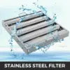 VEVOR 4/5 Slot Commercial Hood Filter Grease Baffle w/ Handle Stainless Steel Filter Stable Safe 6Pcs for Restaurant Industry 3