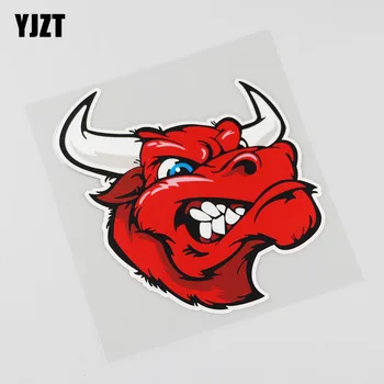 

YJZT 12.6CMX13.9CM Cartoon Cow Animal Decal Fierce Car Sticker 13B-0089