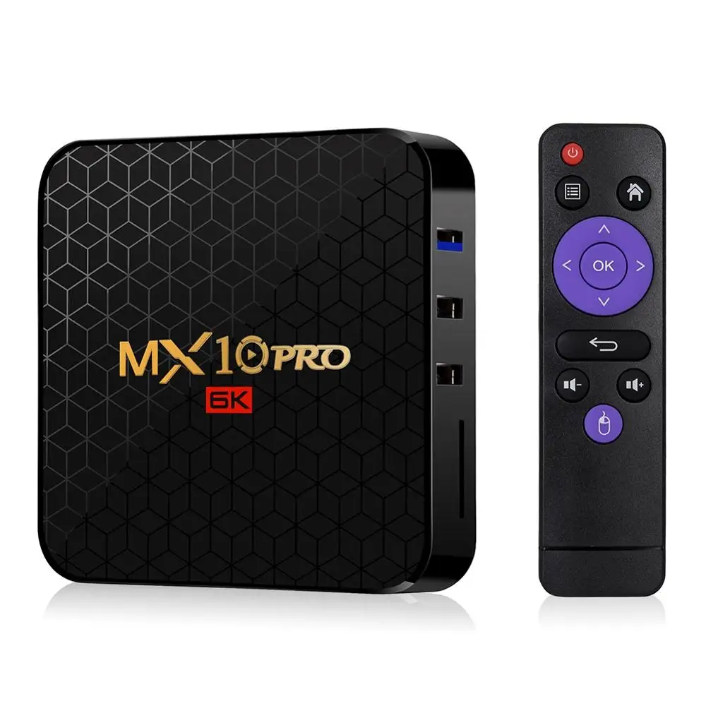 

MX10 PRO TV Box Android 9.0 Allwinner H6 4G DDR3 32G EMMC ROM Set Top Box 6K 3D H.265 Media Player Box TV Receiver Play Store
