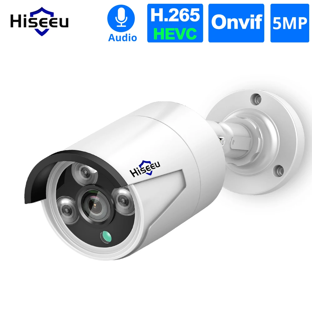 Hiseeu 5MP 4MP POE IP Camera Outdoor 