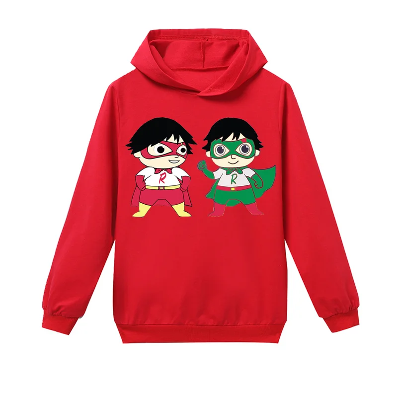 Ryan ToysReview/топы с капюшоном и принтом для маленьких мальчиков и девочек; пальто с капюшоном; Верхняя одежда; повседневные толстовки; Новинка
