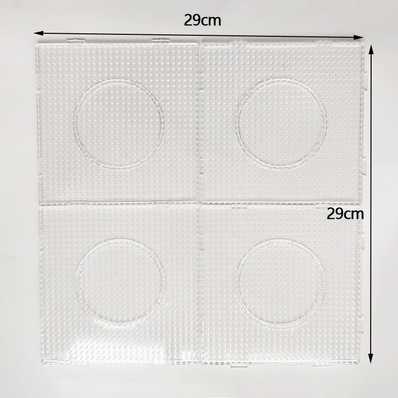 4db 2.6mm Mali hama Egybeolvad gyöngyök Áttetsző biss szögletes pegboards gyöngyök Borítólap DIY Materiális Sablon Rablánc perler gyöngyök Lyukakkal ellátott tábla