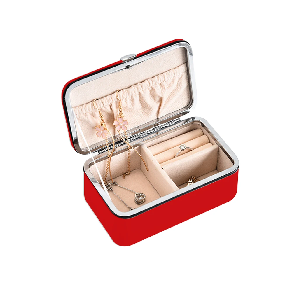 

Hair Accessories Grids Rings Portable Earrings Box Ear Studs Necklace PU Leather With Pocket Jewelry Storage Case Display Holder