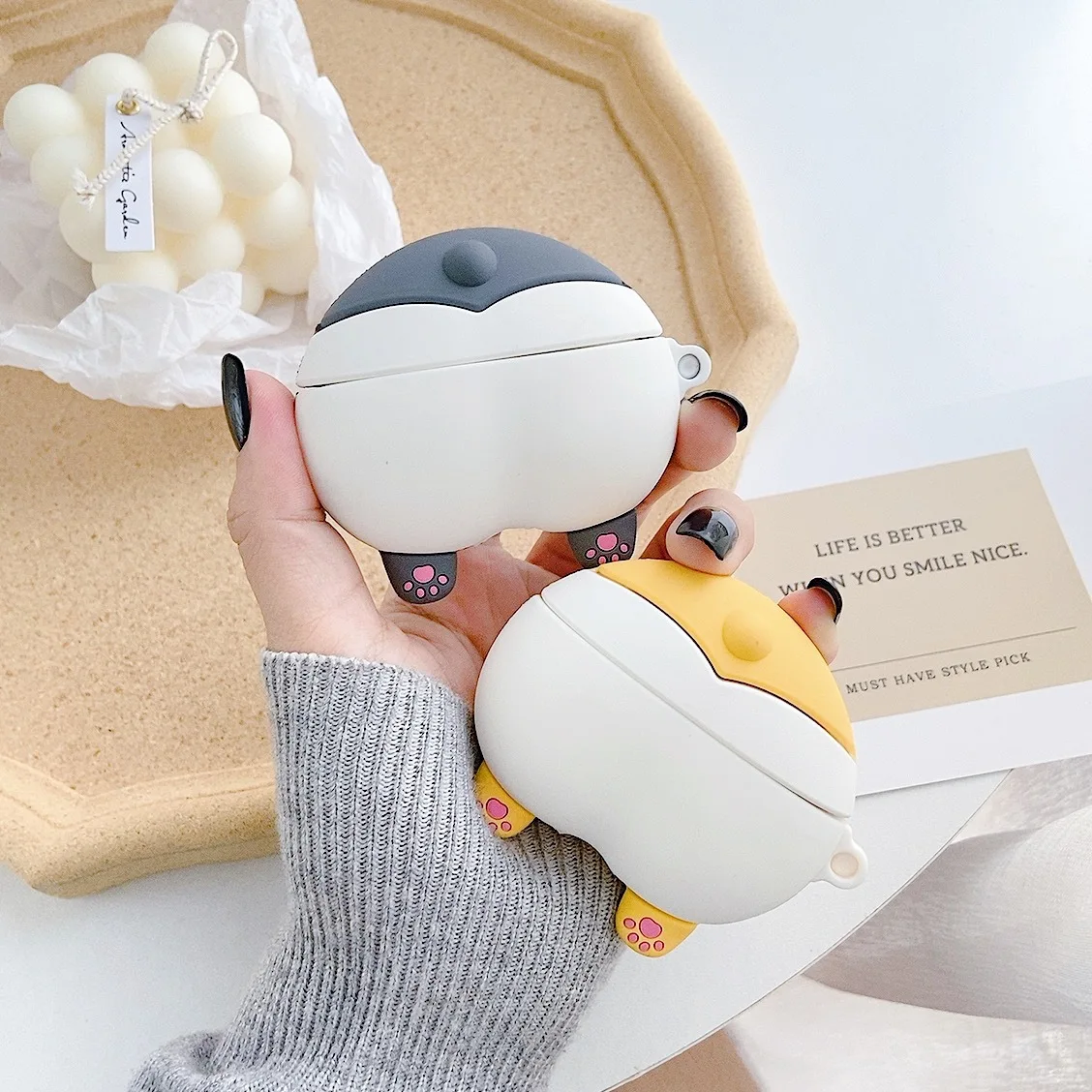 Силиконовый чехол Corgi Ass для Airpods Pro, милый чехол для наушников с Bluetooth для Apple Airpod Pro, чехол для Air Pods Pro 3 с брелком