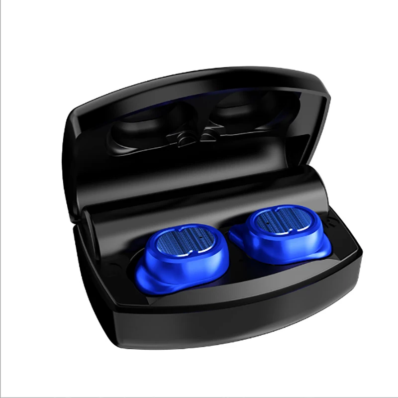 Синий Bluetooth наушники True беспроводные наушники TWS 5,0 спортивные наушники стерео бас гарнитура с шумоподавлением для телефонов - Цвет: Синий