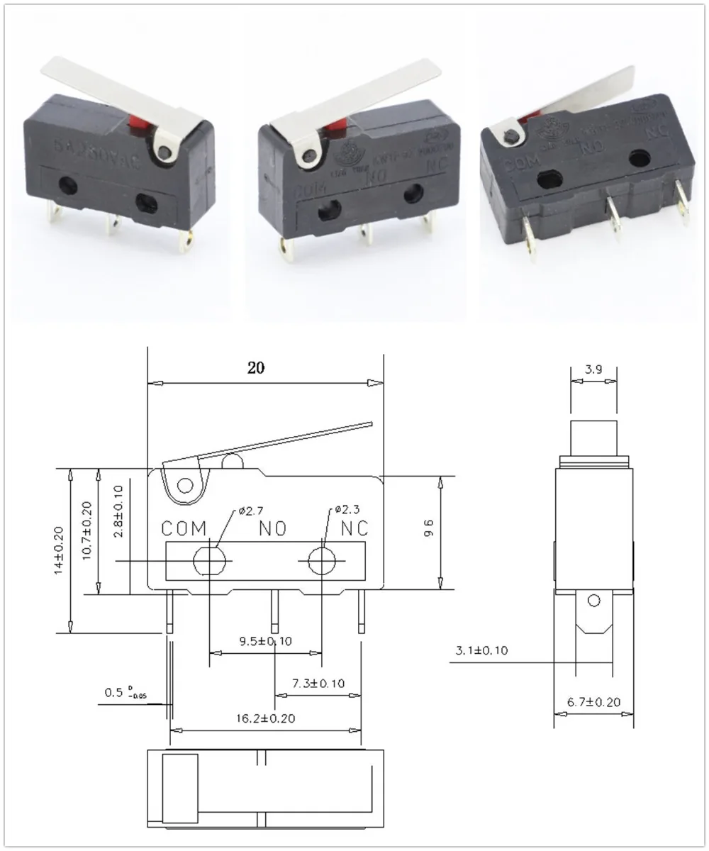 10 шт./партия концевой выключатель 3 Pin/2 Pin высокое качество и длительный срок службы все новые 5A 250VAC KW11-3Z микро переключатель такт переключатель вкл