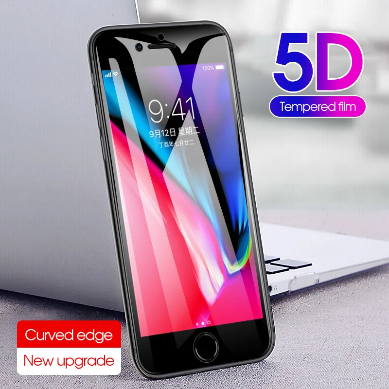 

fashion Protect phone Transparent glass film for iPhone 7 8 6s 6 Plus Screen protection 5D tempered film for iphone 7 6 8