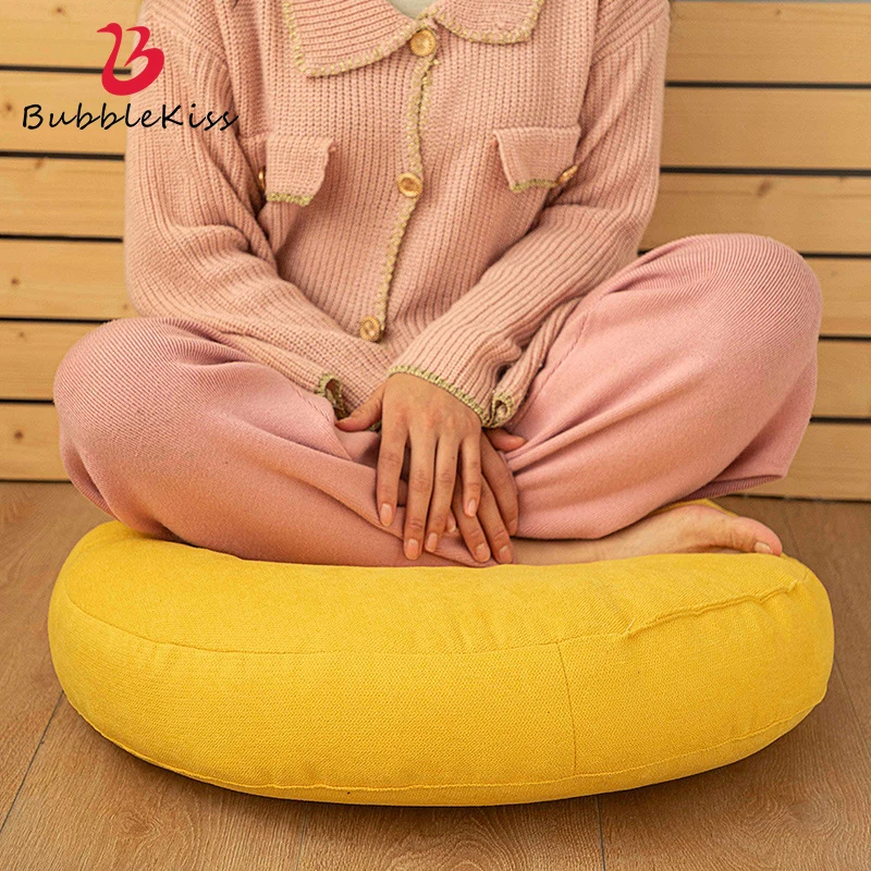 

Bubble Kiss Velvet Round Pumpkin Futon Cushion Throw Pillow Bed Waist Comfortable Home Living Room Sofa Decor Chair Cushions New