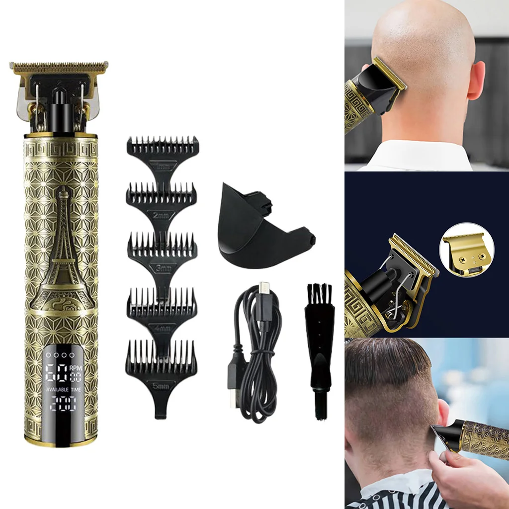 PROFESSIOL Hair Clippers Trimmer Cordless Mens Head Shaver Set Metal Body