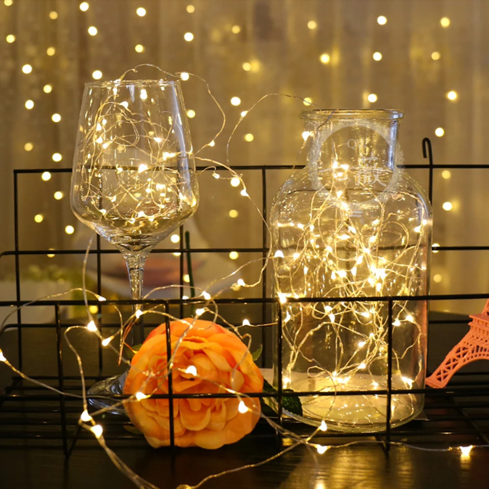 

Cap Bottle Stopper LED String Fairy Lights Battery Box Copper Wire String Light For Festival Decor fairy lights Garland